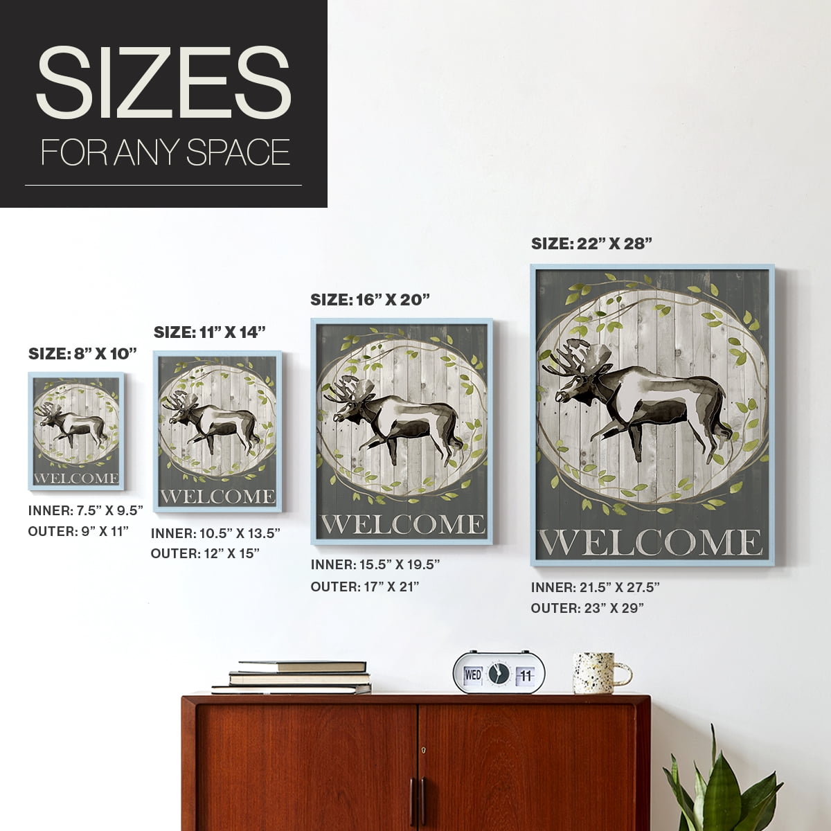 Woodland Welcome IV Framed Print - Solid Wood in Single Picture Frame Solid Wood 2 Framed Print