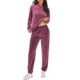 thumbnail image 6 of YouLoveIt Women's Plus Size Velour Tracksuits Zip Up/Pullover Hoodie Jacket Coat Tracksuit Set Velour Tracksuit Sports Yoga Running Sport Sweatsuit Casual Activewear Hoodies Sweatshirt, 6 of 7