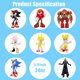 thumbnail image 3 of Set de 8 figuras de acción estilo erizo MyReiDo de PVC, 16 cm, 3 of 6