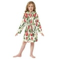 thumbnail image 6 of FORMRS Niños Bathrobe Unisex Hooded Robe Soft Plush Pajamas Sleepwear, Size 7-9T, Apple Leaves Pattern, 6 of 7