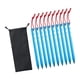 thumbnail image 2 of 10 estacas para carpa con cuerdas reflectantes, resistentes y estables, para acampar Azul, 2 of 9