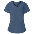 thumbnail image 5 of HongQid Women's Medical Scrub Set V-Neck Short Sleeve Top With Cargo Pants Uniforms For Nurse Doctor Workwear With Pockets, 5 of 8