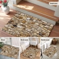 thumbnail image 3 of Brick Entryway Rug 2'x3' Abstract Multi Colored Brick Wall Photo Small Area Rug Non-Slip Front Door Mat Washable Floor Carpet for Indoor Entrance Kitchen Bathroom, 3 of 9