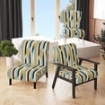 thumbnail image 1 of Designart "Chic Urban Stripes II" Yellow Striped Upholstered Accent Chair - Modern Arm Chair For Living Room, 1 of 7