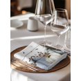 thumbnail image 6 of Navy Blue Pumpkin Fall Cloth Napkins Set of 4 Reusable Dinner Napkins, Thanksgiving Leaves Floral Wooden Cocktail Napkin Washable Table Napkins for Wedding/Holiday Party/Baby Shower 20"x20", 6 of 7