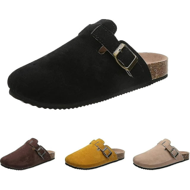 Womens Cork Slippers,soft Clogs For Women,womens Clogs-mules House Slipers With Arch Support And Adjustable Buckle Yj51-2