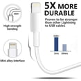 thumbnail image 3 of 4Pack Original [Apple MFi Certified] Charger Lightning to USB Charging Cable Cord Compatible iPhone 14/13/12/11 Pro/11/XS MAX/XR/8/7/6s Plus,iPad Pro/Air/Mini,iPod Touch, 3 of 7