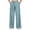 Light Blue, variant on Plus Size Wide Leg Pants for Women Solid Elastic Waist Pocket Long Trousers with Belt Included, Sizes M-4XL