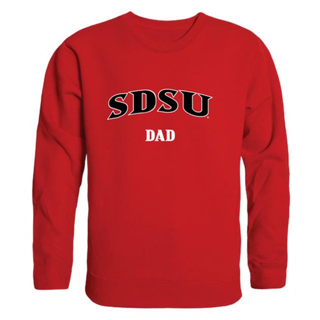 W Republic 562-177-RED-02 Men San Diego State Aztecs Dad Crewneck Fleece, Red - Medium