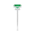 thumbnail image 4 of ANGARA Natural Thin Shank Cushion Emerald Ring with Diamond Accents in 14K White Gold for Women (Size-7x5mm) | May Birthstone, Birthday, Anniversary, Jewelry Gift for Women | Natural Emerald Ring, 4 of 10