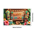 thumbnail image 3 of Floral Design Happy Birthday Banner Decorative Tiki Mask for Tropical Party Celebration Photo Shoot Event Decoration, 3 of 8