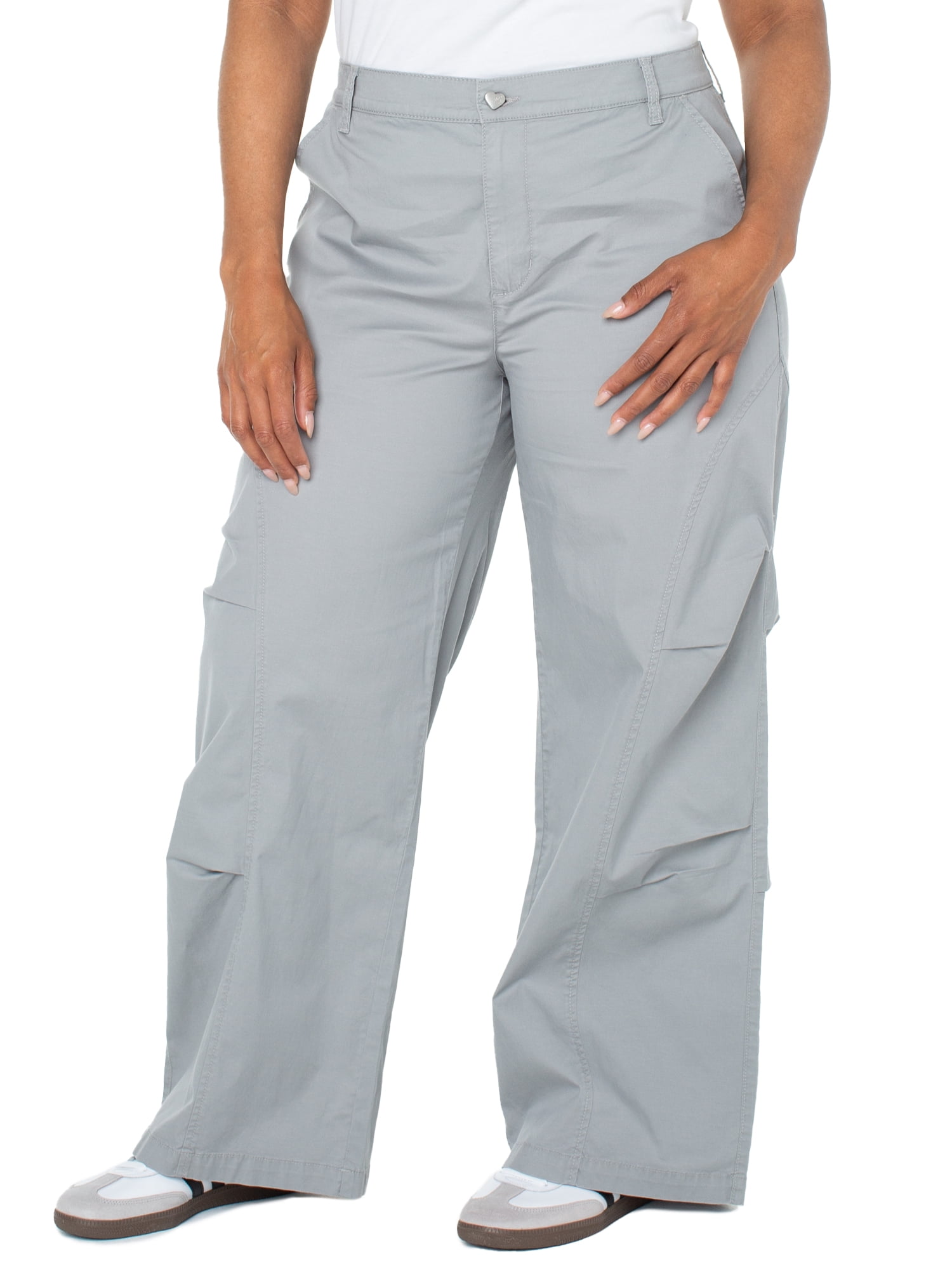 Celebrity Pink Women’s and Women's Plus Wide Leg Cargo Pants, Sizes XS-4X