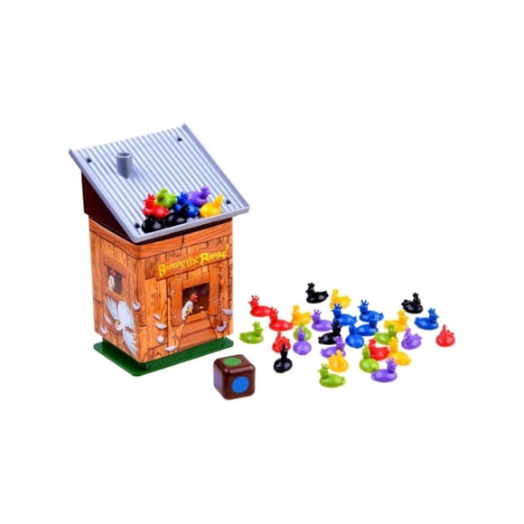 juego de mesa con gallinero saltarín