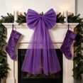 thumbnail image 4 of AHGQT Large Fluffy Tulle Topper Bow, 28.7x13.4Inch Christmas Tree Decoration Giant Red Bow, Giant Wreath Wall Decor with Long Streamers for Xmas Home Wedding Car Holiday Decor Supplies, 4 of 7