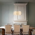 thumbnail image 6 of 5 Light 22" Modern Classic Linen Drum Matte Vintage Silver Chandelier for Dining Room, Bedroom, or Living Room, 6 of 7