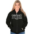 thumbnail image 3 of Christianity Is Not A Religion Unisex Fleece Graphic Zip Up Hoodie Brisco Brands 4X, 3 of 5