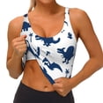 thumbnail image 3 of Uemuo Cute Cartoon Dinosaurs Pattern Women's Sports Bra - High Impact Support, Breathable, and Comfortable Athletic Bra for Running, Yoga, and Workouts, 3 of 9