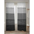 thumbnail image 5 of Sheer Curtains 96 inches Long, Dark Grey Striped Gradient Rustic Wood Board Light Filtering Sheer Window Curtains Rod Pocket Voile Drapes for Bedroom Living Room, 52"W x 96"L 2 Panels, 5 of 7