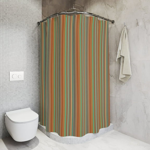 Striped Shower Curtain | Minimalist Bath Accessories | Masculine Colorful Bath Curtain Home Decor Gift for Him Boys Bath Accessories Plain
