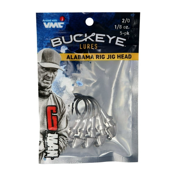 Buckeye Lures Spot Remover Jig Head 1/8 oz. Unpainted 5-Pack – A-Rig Kit