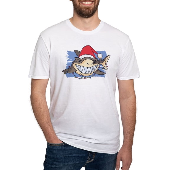 CafePress - Christmas Shark T Shirt - Fitted T-Shirt, Vintage Fit Soft Cotton Tee