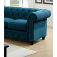 thumbnail image 6 of Miekor Furniture Contemporary Dark Teal Color 1pc Loveseat Button Tufted Couch Rolled Arms Nailhead Trim Leatherette 38507, 6 of 6