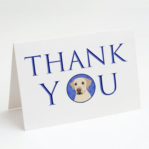 Labrador Retriever Yellow #3 Thank You Greeting Cards and Envelopes Pack of 8 7 in x 5 in