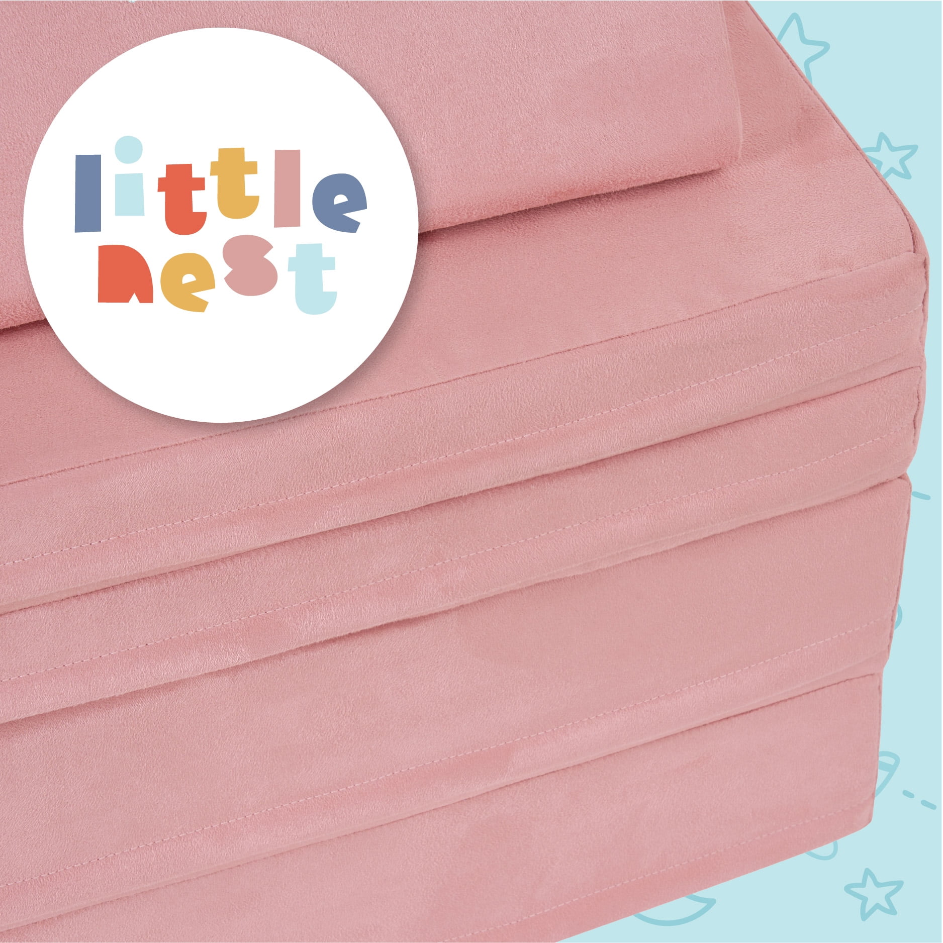 Little Nest Toddler Sofa, Adventure Explorer Kids Couch, Blush Pink