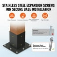 thumbnail image 4 of KFFKFF Pergola Support Set 4''x4''(Inner Dimensions 3.6x3.6), 8pcs 3-Direction Robust Corner Support Woodcraft DIY Post Foundation Kit, Simple Assembly Timber Beams, 4 of 9