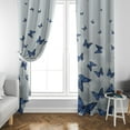 thumbnail image 4 of Butterfly Curtains,Blue Butterfly White Dandelion Romantic Girls Women Soundproof Insulated Rod Pocket Window Blckout Curtains for Bedroom Living Room 27.5x63in,2 Panel Set, 4 of 6