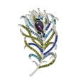 thumbnail image 4 of FRCOLOR Stylish Shaped Crystal Brooch Pin for Women Lightweight Alloy Silver Tone 2137, 4 of 8