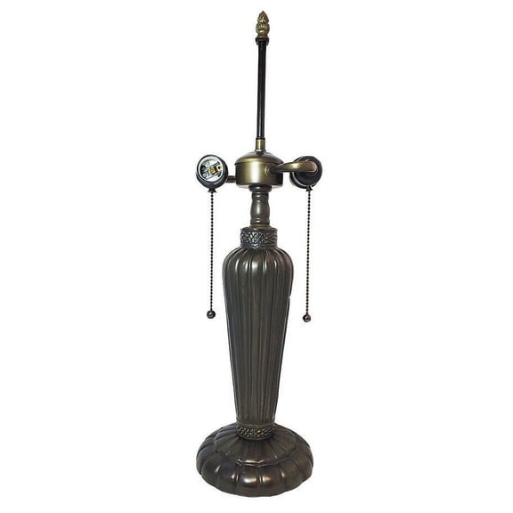 Erin Metal Lamp Base, Dark Bronze Finish with Gold Highlights, Nicely Weighted, 20.25" Tall