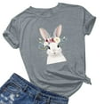 thumbnail image 3 of Youyipin Womens Tops Spring Fashion Easter Shirt Women Cute Bunny T Shirt Happy Easter Shirts Rabbit Graphic Easter Gift Tees Holiday Round Neck Tops Spring Tops For Women, 3 of 4