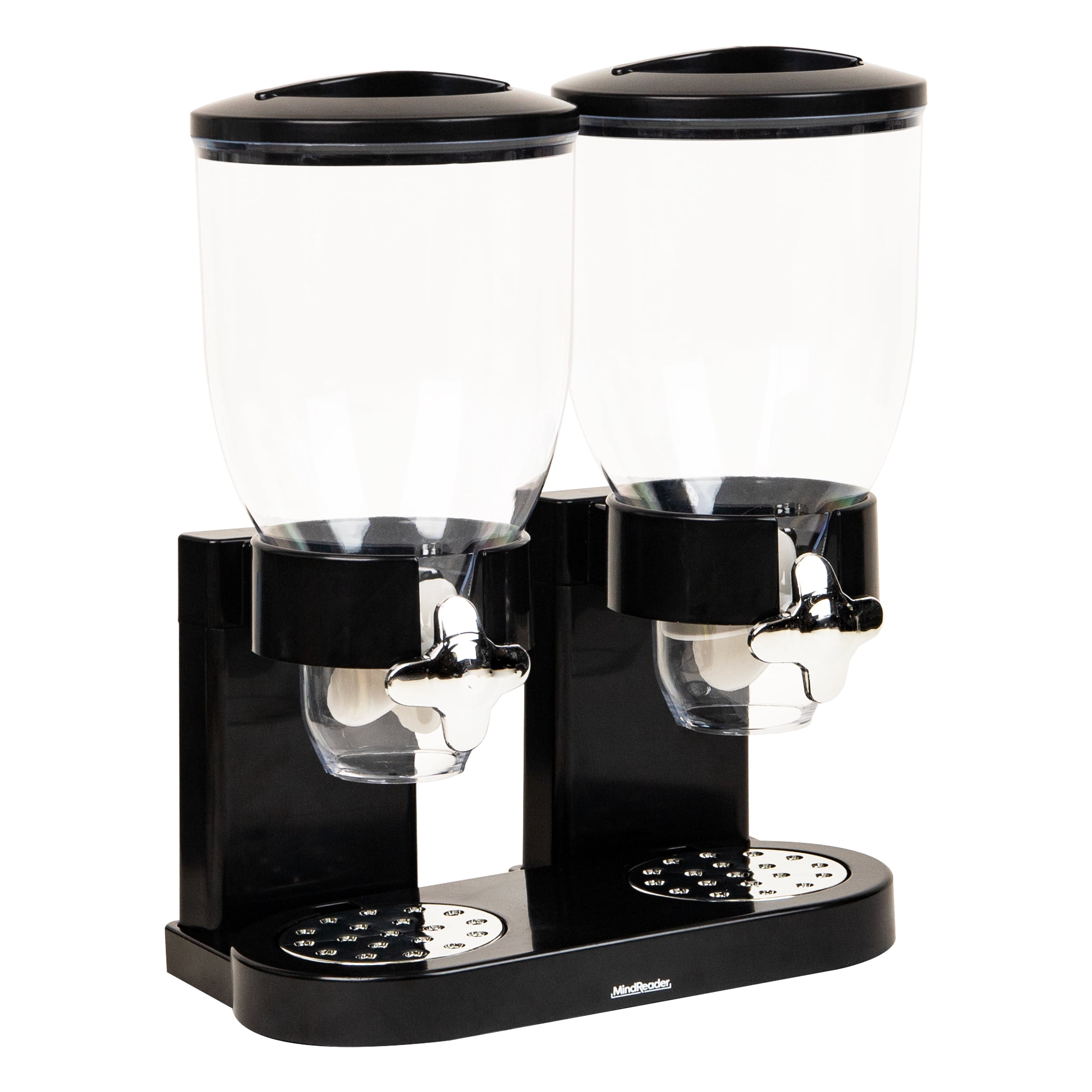 Mind Reader Double Dry Food Dispenser, 2 x 3.5L Countertop Containers for Cereal, Granola, Candy, Rice, and Coffee Beans, Black