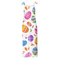 thumbnail image 4 of Easter Overalls for Women Casual Loose Fit Adjustable Strap Graphic printed Wide Leg Jumpsuits Clothes (S, Multicolor), 4 of 5