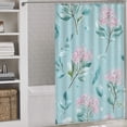 thumbnail image 3 of Delicate Pink Flowers Teal Background Floral Pattern Shower Curtains - Bath Shower Curtain Set with 12 Hooks for Adults Kids Bathroom Decor Accessories, 3 of 7