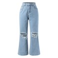 thumbnail image 2 of Vedolay Jeans for Women High Waist Womens High Waisted Slim Fit Jeans Straight Leg Cropped Denim Pants,Blue L, 2 of 5