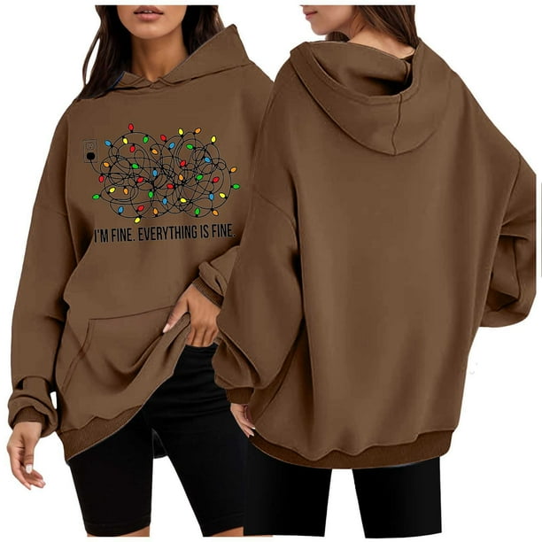 WILLBEST Sudaderas de Mujer con Capucha y Estampado Navideño Chica