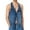 Blue, variant on QHFBli Men's Retro Jean Jacket Men's Denim Vest Top Sleeveless Button Front Cropped Casual Streetwear Jacket Outerwear for Fashion Blue XS
