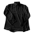 thumbnail image 2 of Camisas s Para Hombre Manga Larga Hombres Primavera y otoño Botón Cuello redondo Blusa de color sólido Camiseta de manga larga Top Bottoming (Black, XXL), 2 of 3