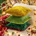 thumbnail image 6 of COOKCOK Set of 2 Red Green Decorative Velvet Throw Pillow Covers 18x18 Inches, Soft Neutral Accent Pillow Cases with Vintage Textured Farmhouse Couch Cushion Covers for Luxurious Home Decor, 6 of 16