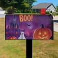 thumbnail image 3 of Scary Pumpkin Bat Spider Purple Spooky Halloween Mailbox Cover,Magnetic 21x25.5 Inch Mailboxwrap Waterproof Durable Halloween Box Wrap for Yard Farmhouse Decorative, 3 of 4