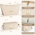 thumbnail image 3 of DAKIMOE Makeup Bag Cosmetic Bags Organizer Personalized Initial Travel Essentials Toiletry Bag for Birthday Christmas Girlfriend Teacher Valentines Day Gifts, 3 of 9