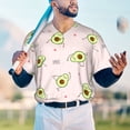 thumbnail image 6 of Daiia Avocado Doing Sport Yoga Mens Baseball Jersey Button Down Shirts Short Sleeve Sports Uniforms-Small, 6 of 9