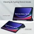 thumbnail image 6 of ELEHOLD Trifold Case for Samsung Galaxy Tab S9 Plus /S9 FE Plus 12.4" 2023 - Auto Wake Sleep Function Kickstand Built-in S Pen Holder Acrylic Transparent Clear Back Shockproof Cover,Darkblue, 6 of 8