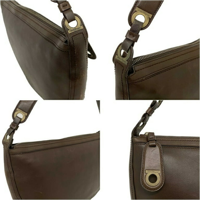 Salvatore Ferragamo Leather Messenger Bag - Brown Messenger Bags