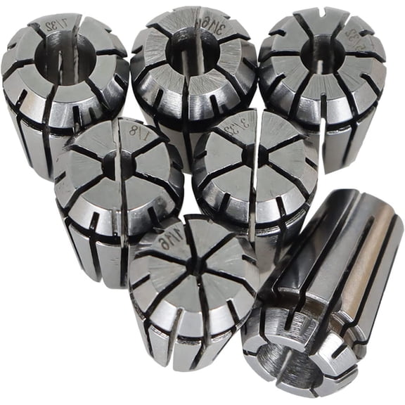 EPOTOOR 1/16-1/4 Inch ER11 Collet Chuck Set Carbon Steel Precision Collet Chuck Set for CNC Workpiece Engraving and Milling Lathe 7 Pieces