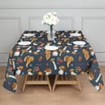 thumbnail image 3 of Brown Mushroom Leaf Dark Blue Pattern Square Tablecloth,Waterproof Square Table Cover,Wipeable Spillproof Washable Table Cover for Home Kitchen Party Decor 42"X42"(107x107cm), 3 of 6