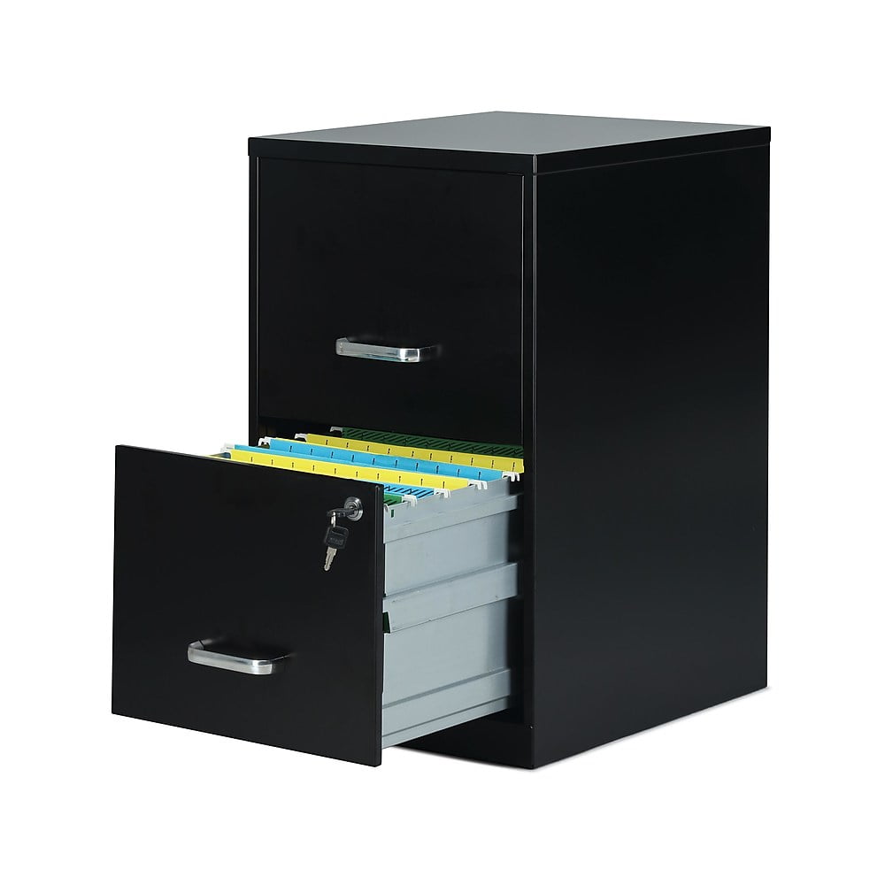 Staples 2 Drawer Vertical File Cabinet Locking Letter Black 18 D