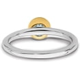 thumbnail image 5 of Sterling Silver Stackable Expressions w/Gold-plate Aquamarine Ring - Ring Size 9.0, 5 of 8